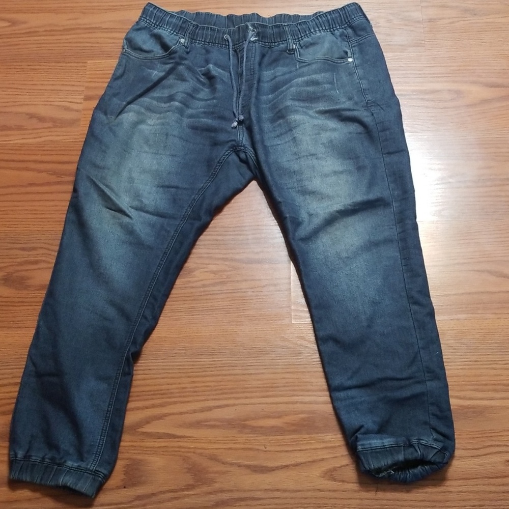 Large Faux Denim Joggers by I.N.C.